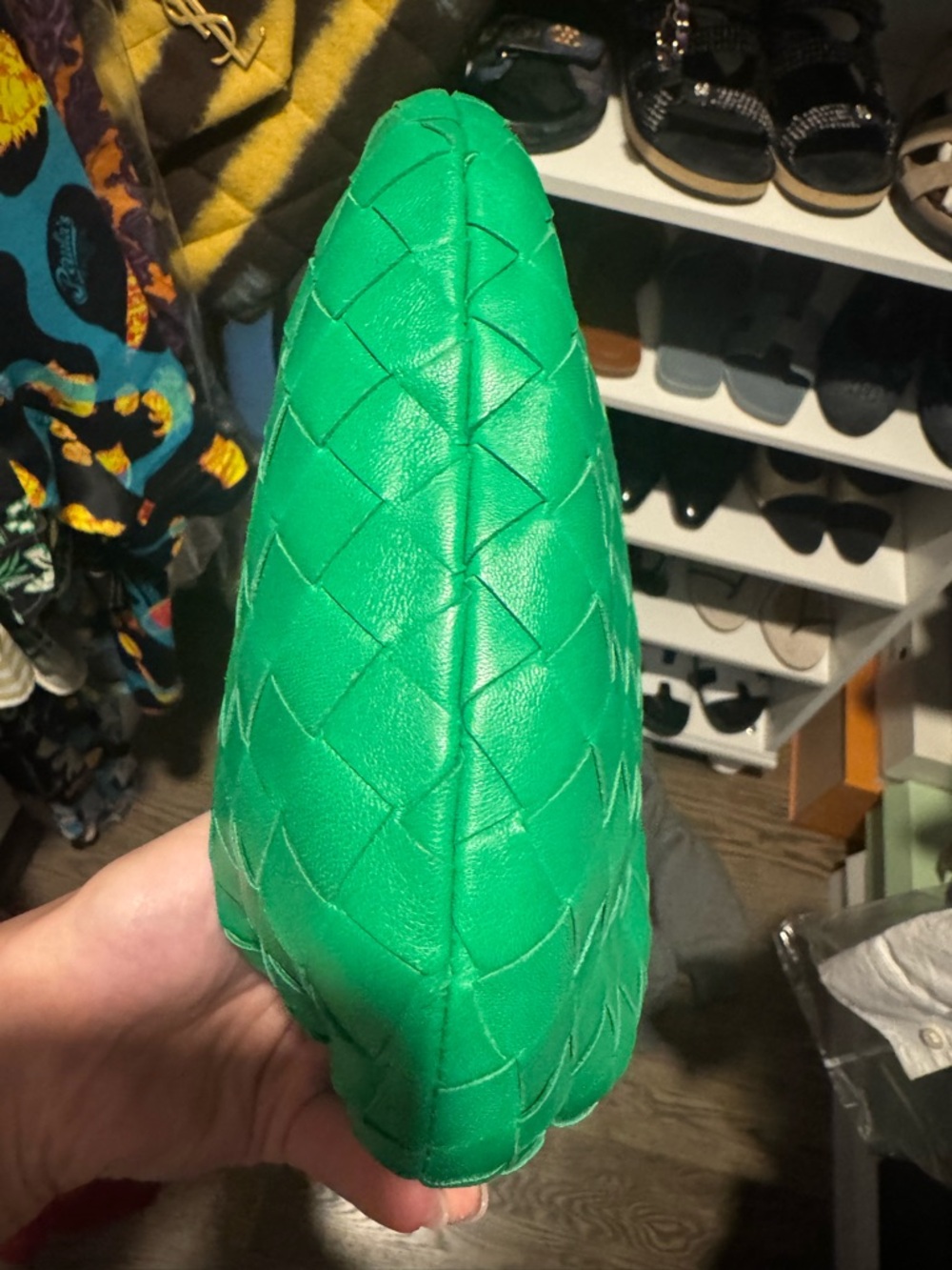 Bottega Veneta Green Jodie Intrecciato Knot Pouch perfect condition - Picture 7 of 8